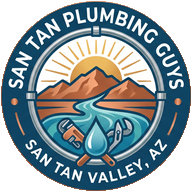 San Tan Plumbing Guys badge logo, licensed plumber in San Tan Valley, Arizona